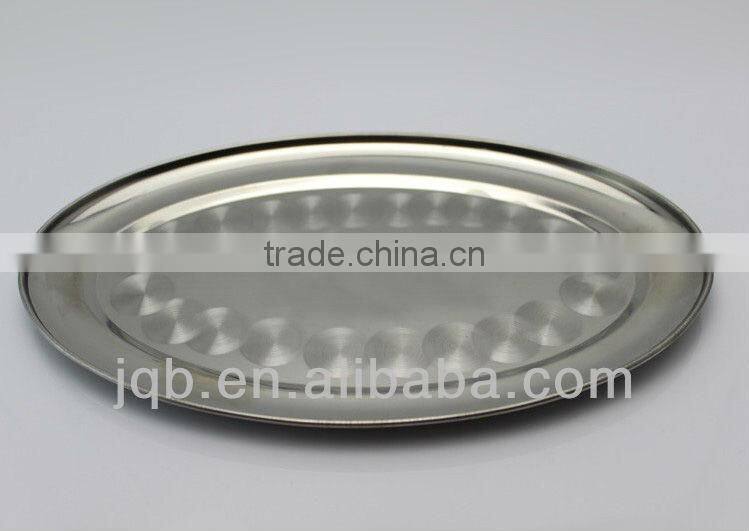 16 inch shallow stainless steel egg plate