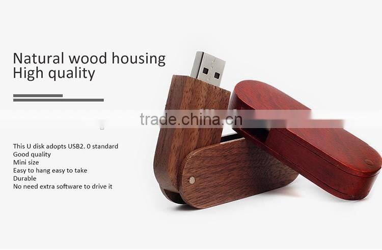 Wood Twist USB memory stick , Promotional Swivel USB Flash Drive with Custiomized Logo