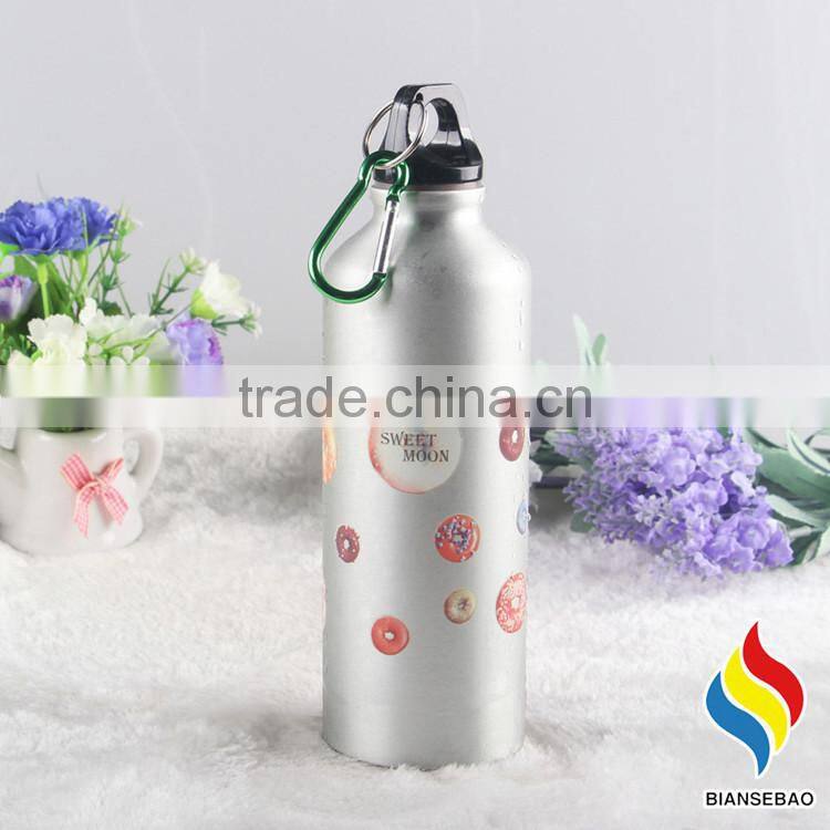 custom Printed 600ml Aluminum Sports Bottle With Hook