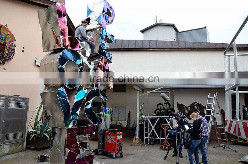 art deco garden statues metal craft stainless steel modern sculpture