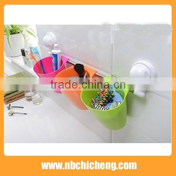 Bathroom suction cup single hanging cup rack multi-colored storage box