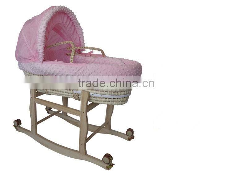 Portable Handheld Baby Crib Bedding Set The Straw Baby Cot with Wheels Cradle Bed