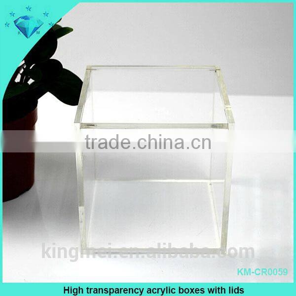 small transparent acrylic boxes with cover