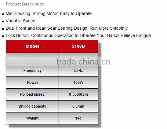 RONIX HIGH QUALITY ELECTRIC DRILL 6.5MM KEY CHUCK MODEL 2106B