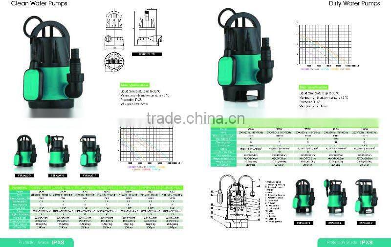 Clean Water Plastic Submersible Pump