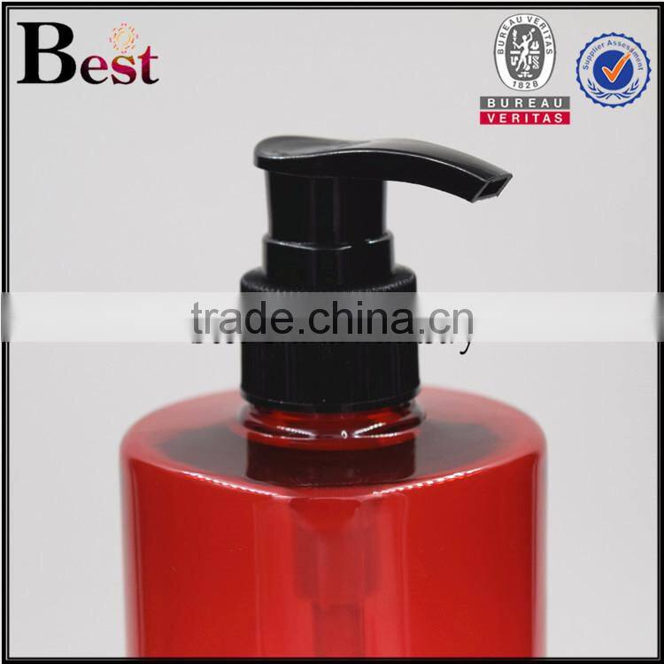 2017 China wholesaler 500ml plastic spray bottle red plastic spray bottle square shoulder plastic spray bottle with black pump