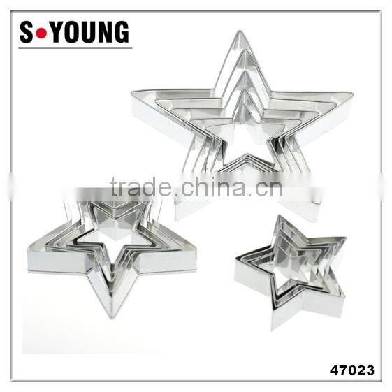 47023 6pcs five star shape stainless steel cookie cutter set