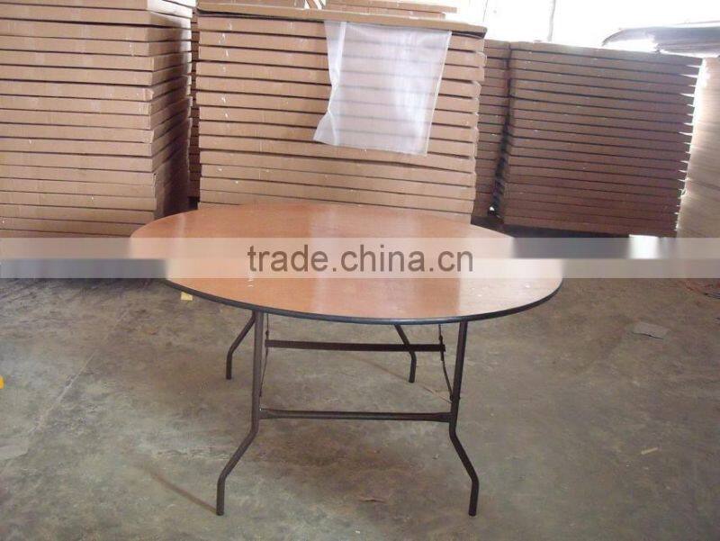 round plywood banquet folding table with Alu table edge for party rental wedding