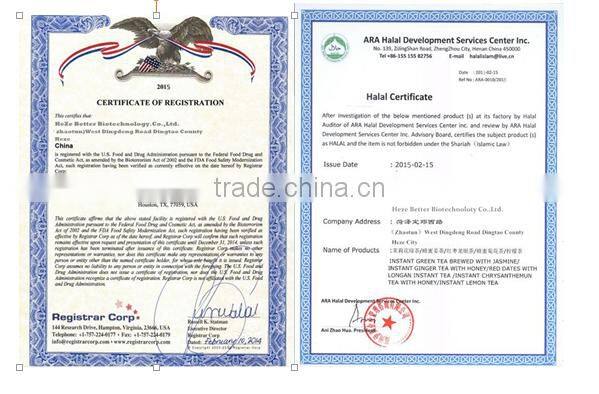 Wholesale 18g, 9g, 6g honey instant Ginger Tea in slimming tea granular factory