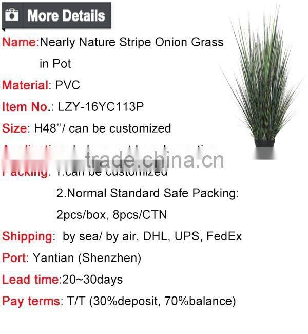36 / 48 / 60 Inch Nearly Nature Artificial Grass Potted Striped Onion Grass Decorative Weed Pots Plant