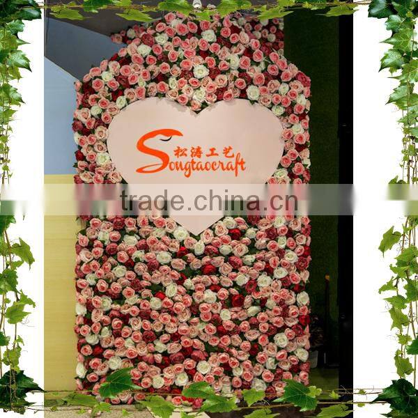 high Quality Artificial Wedding flower wall Plastic Flower Wall wedding Backdrop