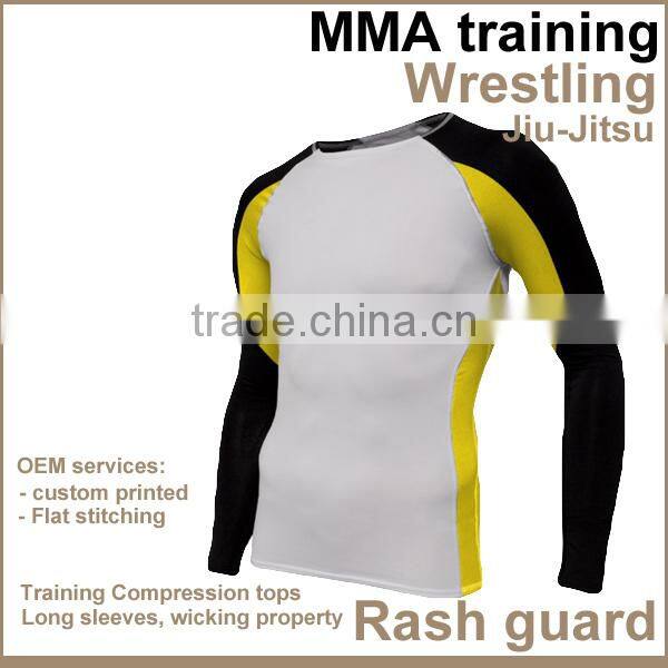 compression shirts long sleeve Sublimated printing Custom Rash Guard