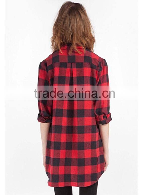Best Selling Red And Black Plaid Shirt Wholesale Plaid Flannel Shirt