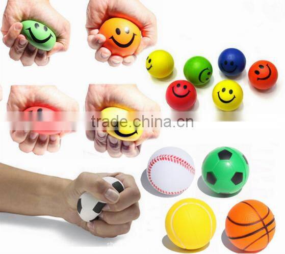 Small emoji face soft foam balls reliever toys popular pu foam ball
