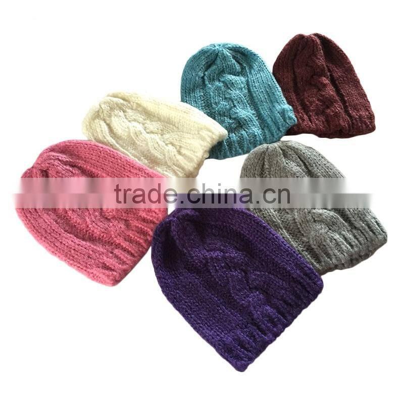 plain export double layer pure color cheap winter warm hats factory