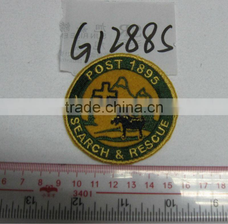 machine embroidery round garment badge design