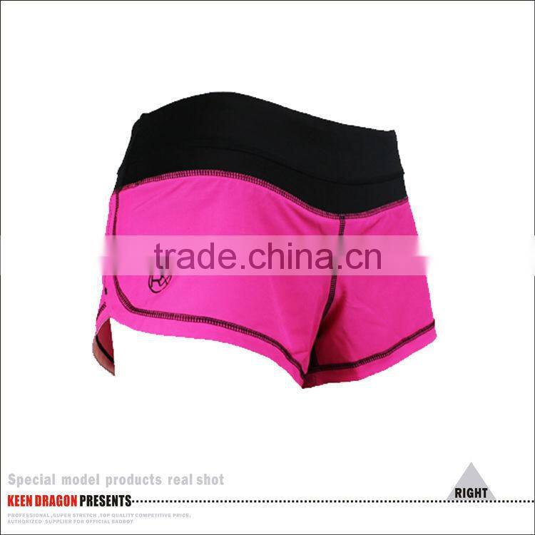 Women's crossfit fashion short 4 way strtch pink printed cheap lady's mma shorts