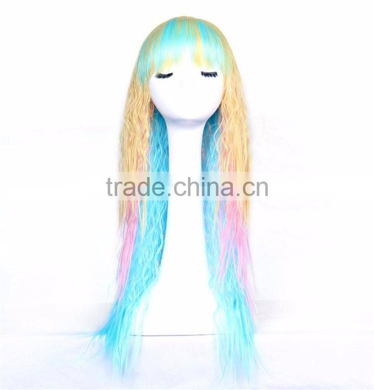 Cheap Price Stock Cosplay Wig Colorful Fantasy Women Party Halloween Wigs Wholesale