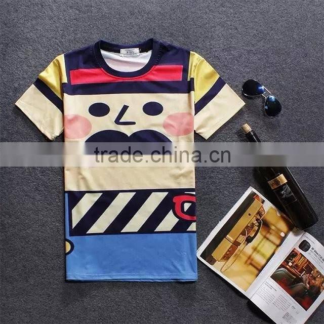 2016 brand clothes fresh from Europe and America Top hot men casual tshirt 3d clown Print Tee Tops 50 design