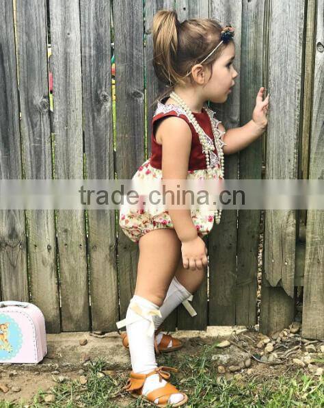 vintage romper floral bottom baby romper clothes boutique girl clothing