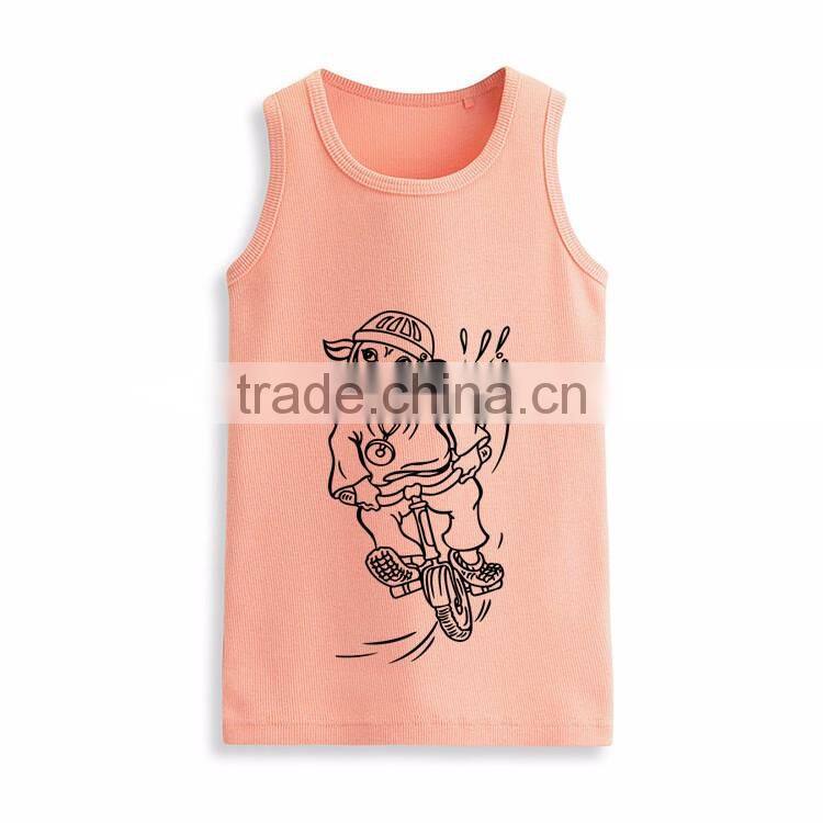 Wholesale sleeveless t shirt fashion kids custom print tank top manufacturer