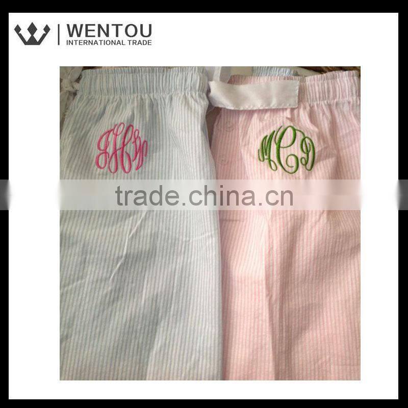 Wholesale Fashionable Monogrammed Seersucker Pants