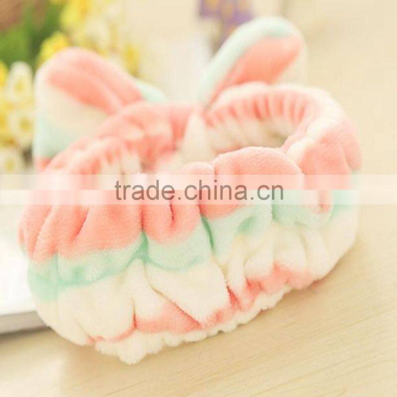 Hot Selling Candy Color Elastic Bow Velvet Elastic Shower Headbands