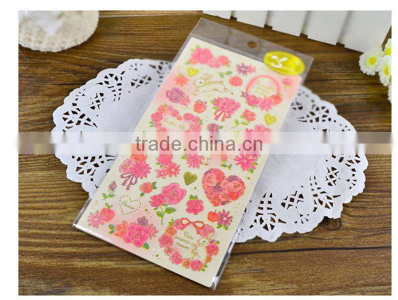 custom carton paper sticker gold stamp sticker for decoration DIY sticker