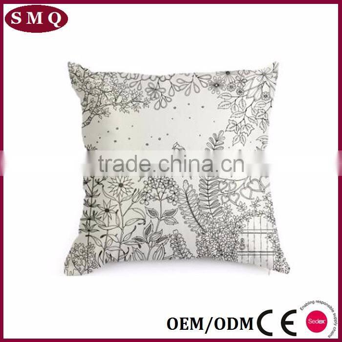 new design hand drawing washable imitated silk fabric sleep pillow