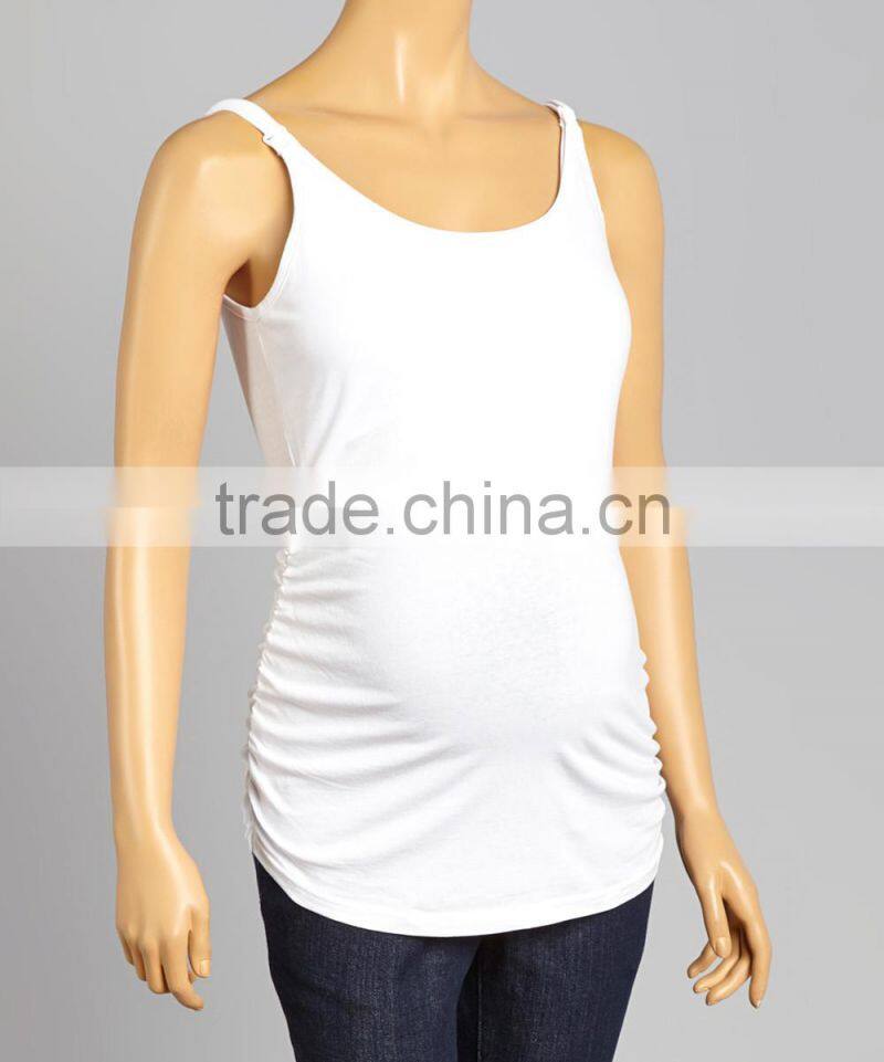 Newest White Maternity T-Shirt With Nursing Bra Tank Maternity Tops Women Clothing WT80817-27