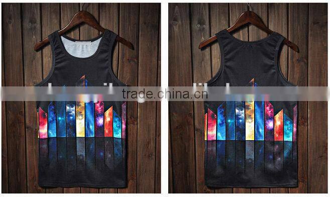 men's black white 100% cotton polyester singlet