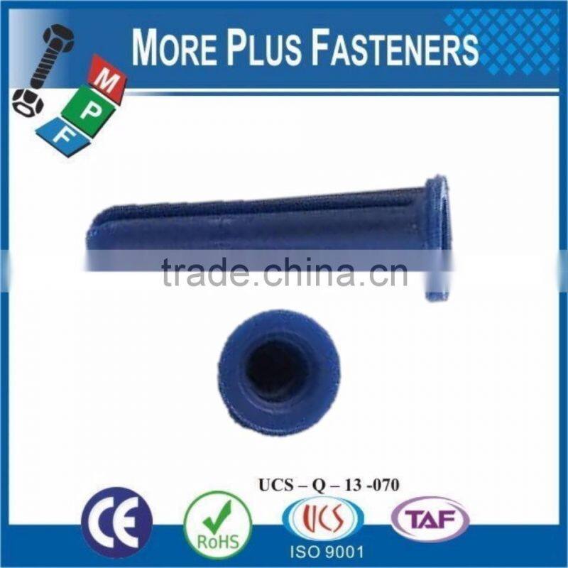 Made in Taiwan White Plastic Ribbed Anchors Conical Universal Long Plastic Anchor