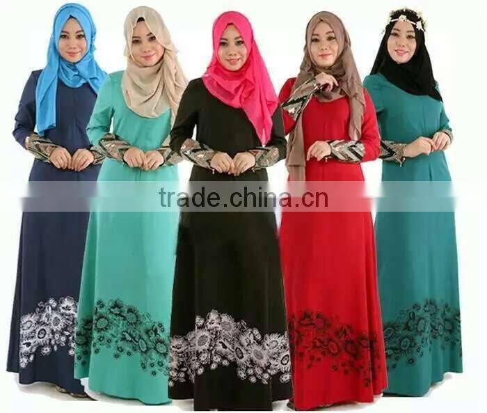 plus size flower muslim dress/dqgla muslim islamic Arabian Middle east abaya kaftan dresses/fancy dl islamic muslim dress