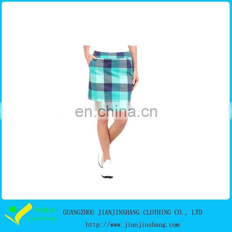 Customizable 100 Polyester Embroidery Plaid Ladies Sport Skirts