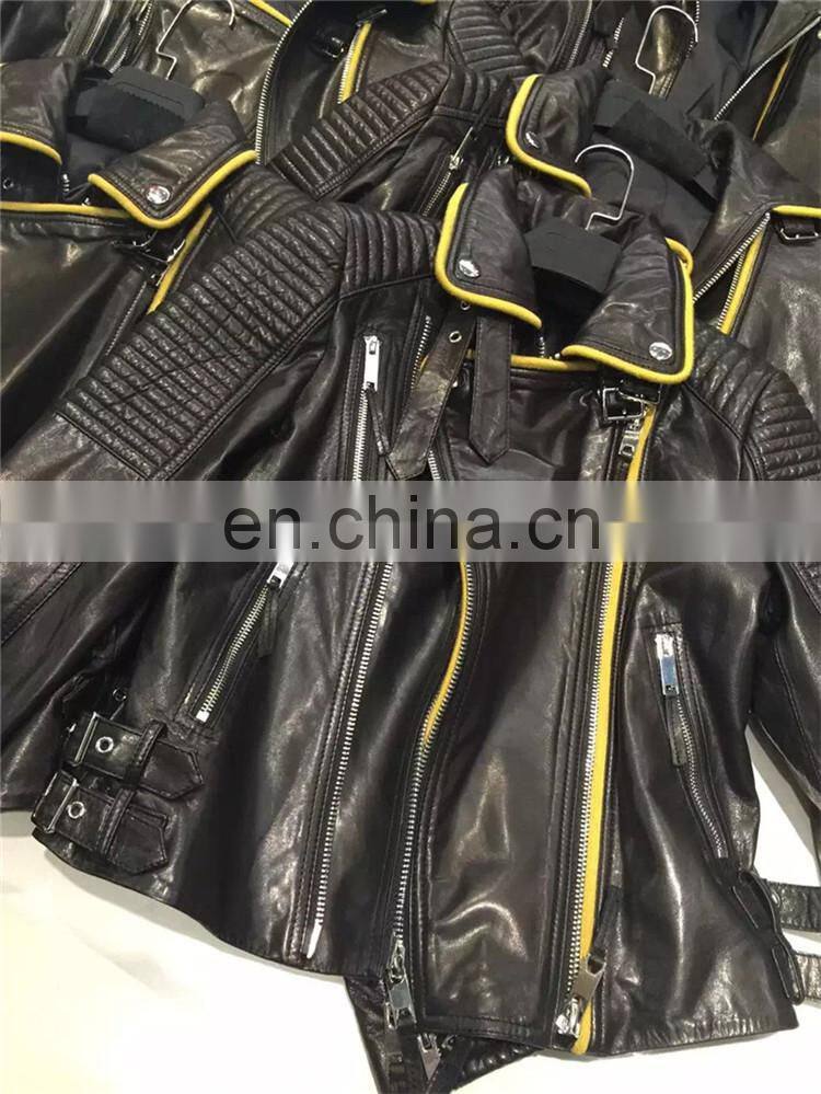 2017 Wholesale Women Real Leather Coat Lady Spring Overcoat