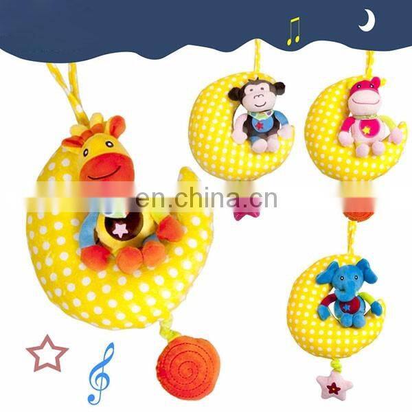 Wholesale Soft Baby Mobile Musical Toys For Stroller Hanging Hot Selling Baby Bed Bell Toys Cartoon Moon