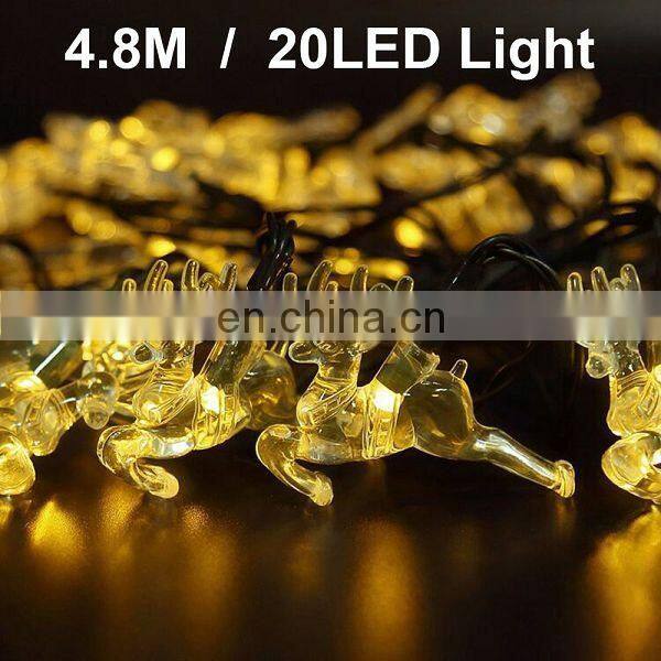 Solor Power Outdoor Indoor Garden Viewing Light 20LED Christmas Elk Light String for Wedding Courtyard Celebrate - Purple