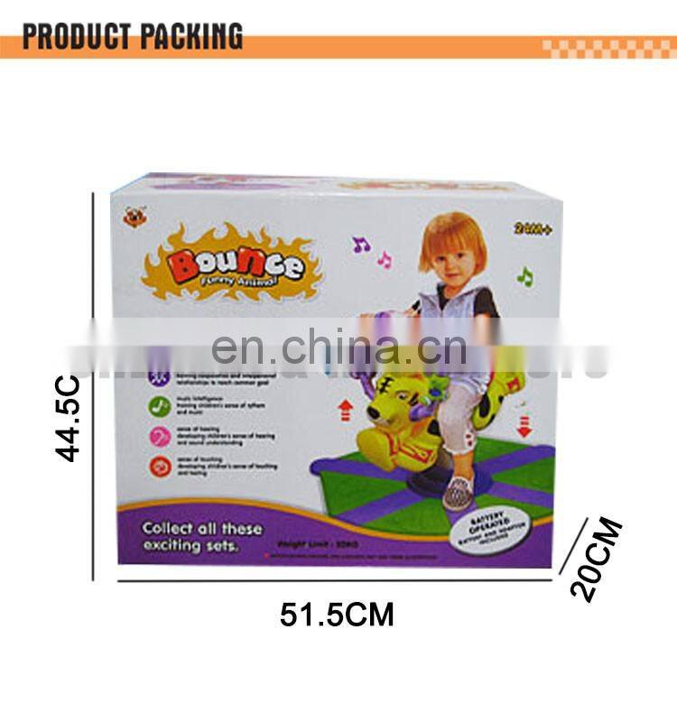 Plastic musical rocking cow with light ride on animal toy