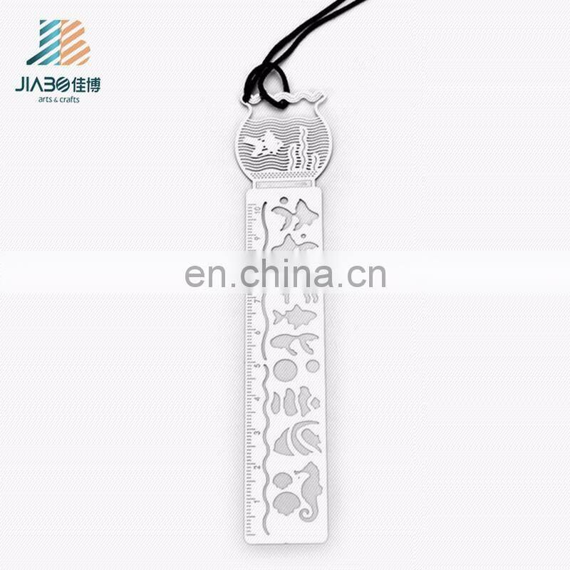 Jiabo custom design exquisite metal souvenir ruler bookmark for kids