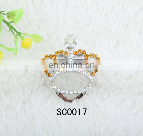 2014 Vintage Gold Tone Crown Shape Rhinestone Brooch Pin Or Coat Scarf Clip Royal Colors