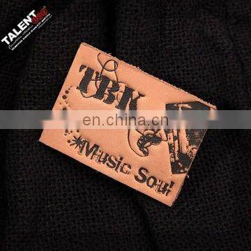 custom private brand design genuine jeans leather patch labels