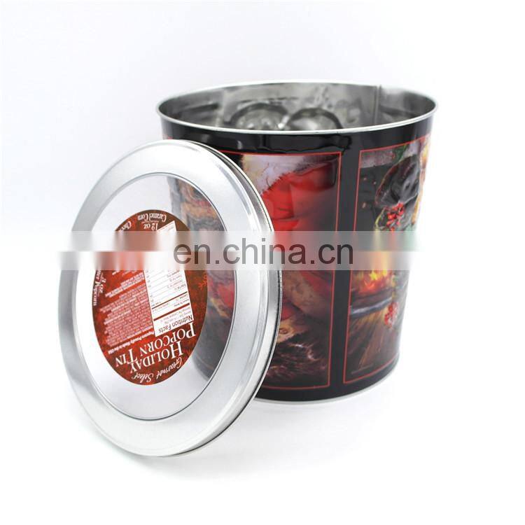 Hot saled round tin can/round popcorn tin can slide tin can wholesale