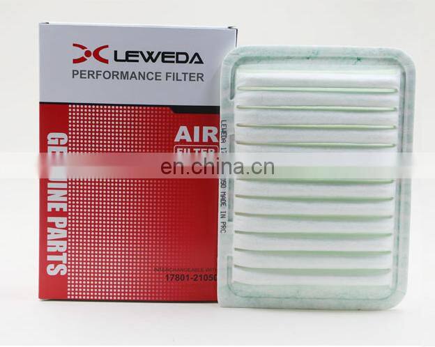 Car air purifier filter 17801-21050 leweda air filter for Japanese car parts