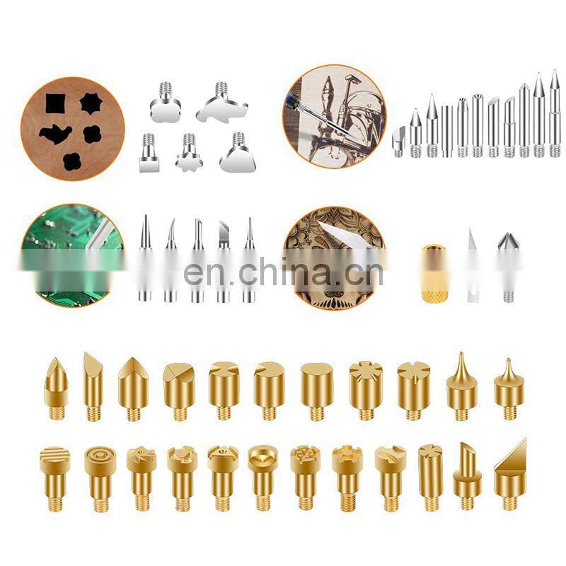 110pcs LCD Display Digital Wood Burner Pyrography Kit Soldering Iron Set