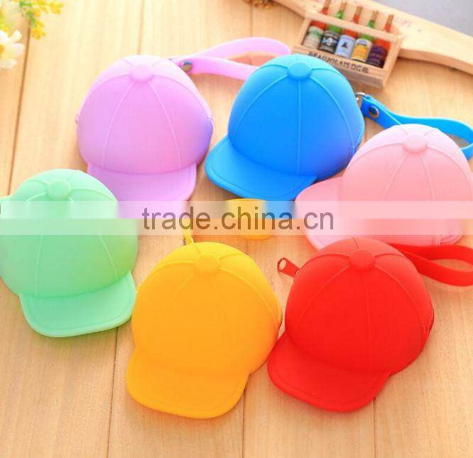 Hotest Design silicone rubber mini cap coin purse Trend Women Coin Handbag Purse