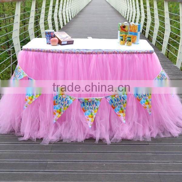Unforgettable Party Centerpiece Handmade Tutu Tulle Table Skirt Cover for Girl Princess Birthday Party SD103
