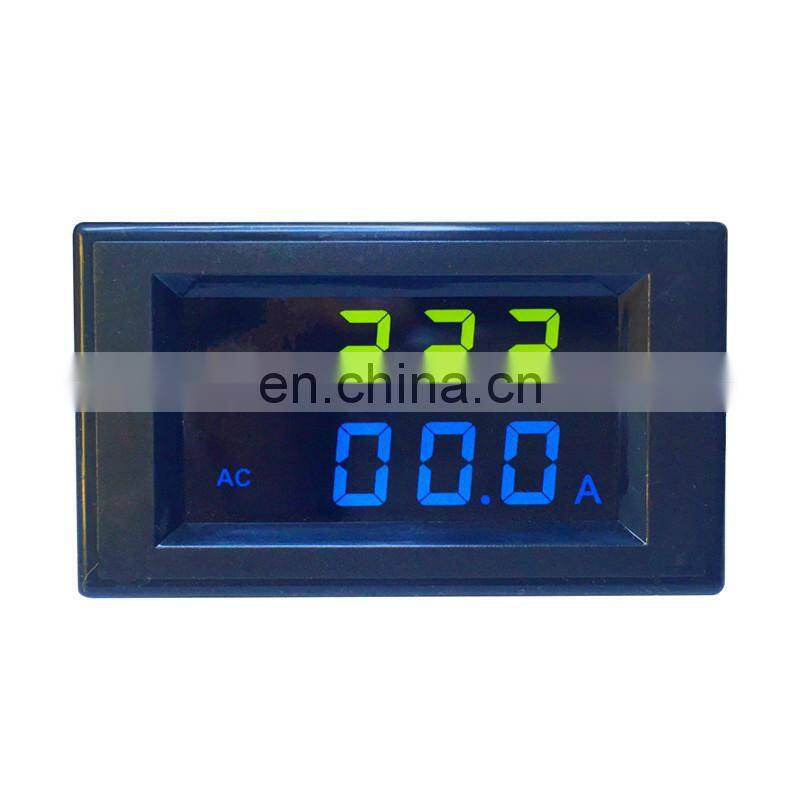 AC 80-300V 0-100A HD Yellow Blue LCD Active Power Digital Dual LED Display Voltmeter Ammeter Panel Amp Volt Meter D85-2042AG