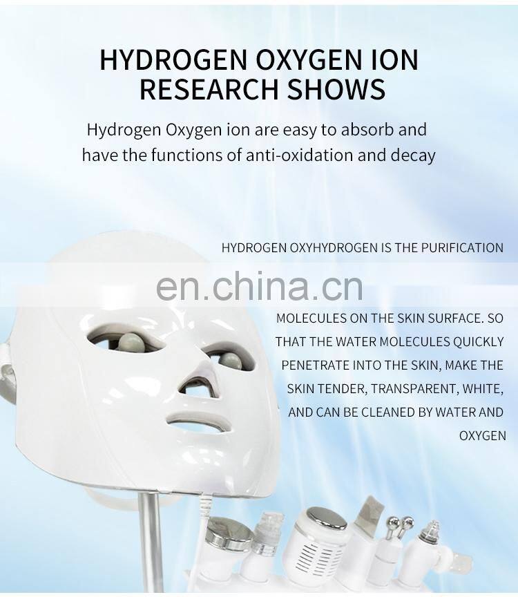 8 IN 1 Hydrogen Oxygen Small Bubble Instrument Facial Clean Oxygen Injection Wrinkle Removal Beauty Machine With Skin Testing