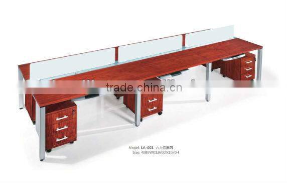2014# Zebra wood series aluminum office workstation system LA-001