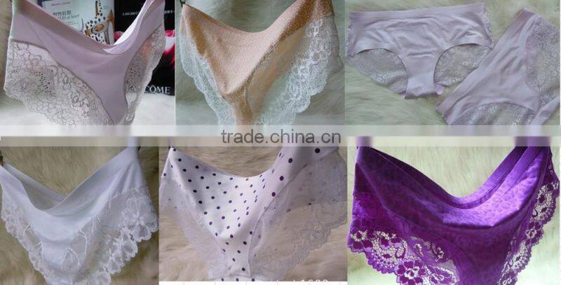 We Have Stocks 35Colors For Ladies True Top Quality Seamless+Sexy Lace Floral BackUnderwear Briefs Panties Lingerie 50pcs/Lot
